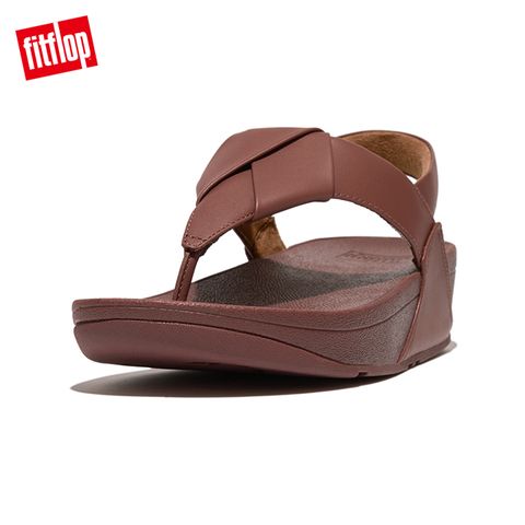 FitFlop LULU FOLDED-LEATHER BACK-STRAP SANDALS摺疊造型皮革後帶夾腳涼鞋-女(土棕色)