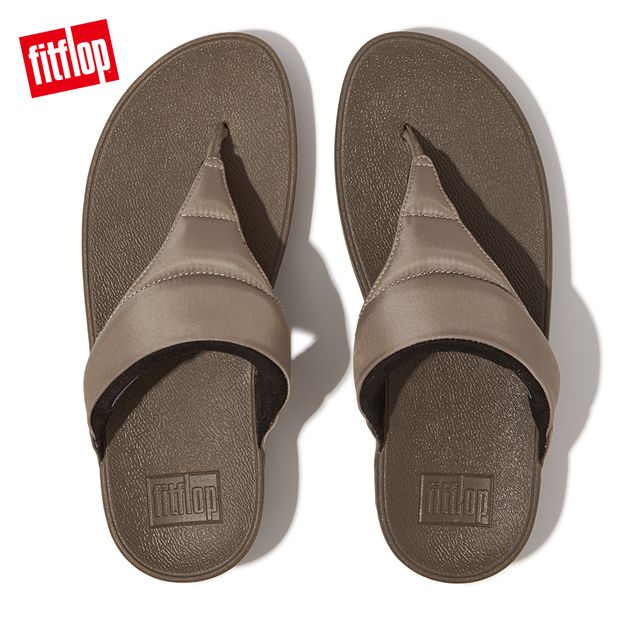 FitFlop LULU WATER-RESISTANT PADDED TOE-POST SANDALS防水造型夾腳涼鞋-女(灰褐色)