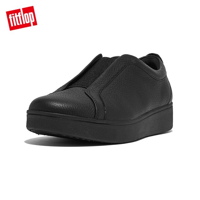 FitFlop RALLY ELASTIC TUMBLED-LEATHER SLIP-ON SNEAKERS易穿脫時尚休閒鞋-女(靓黑色)