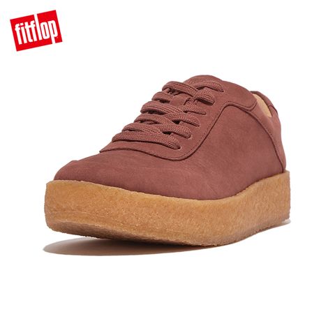 【FitFlop】RALLY TUMBLED-NUBUCK CREPE SNEAKERS百搭繫帶休閒鞋-女(土棕色)