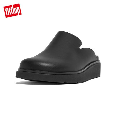 FitFlop GEN-FF LEATHER MULES經典舒適木屐鞋/穆勒鞋-女(靓黑色)