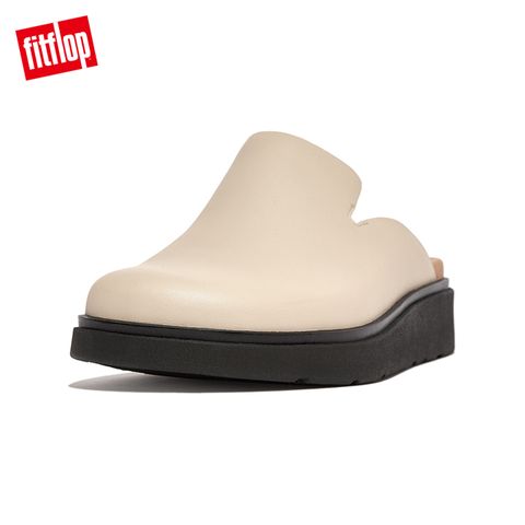 FitFlop GEN-FF LEATHER MULES經典舒適木屐鞋/穆勒鞋-女(白石黑色)