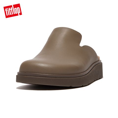 FitFlop GEN-FF LEATHER MULES經典舒適木屐鞋/穆勒鞋-女(灰褐色)