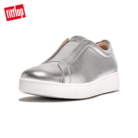 FitFlop RALLY ELASTIC METALLIC LEATHER SLIP-ON SNEAKERS易穿脫時尚休閒鞋-女(銀色)