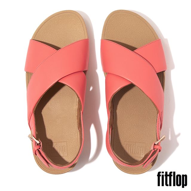 FitFlop LULU CROSS BACK-STRAP SANDALS - LEATHER經典簡約交叉皮革後帶涼鞋-女(玫瑰珊瑚色)