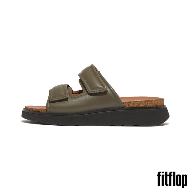 FitFlop GEN-FF 可調式軟墊皮革雙帶涼鞋-男(黑色)