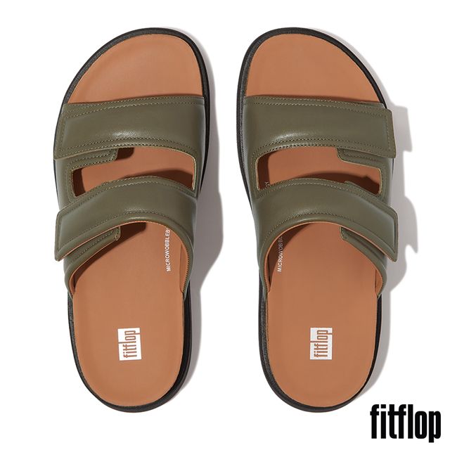 FitFlop GEN-FF 可調式軟墊皮革雙帶涼鞋-男(黑色)