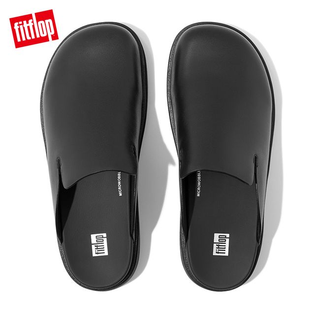 FitFlop GEN-FF MENS LEATHER MULES 經典舒適木屐鞋-男(靚黑色)