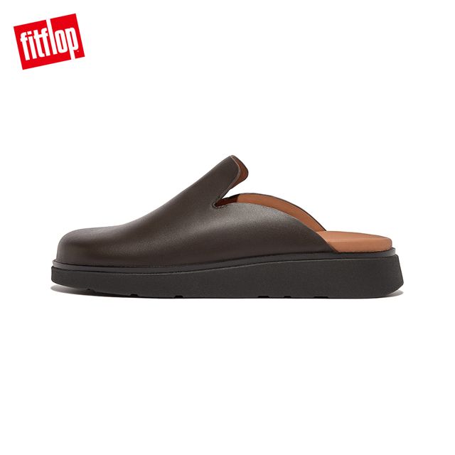 FitFlop GEN-FF MENS LEATHER MULES 經典舒適木屐鞋-男(巧克力棕)