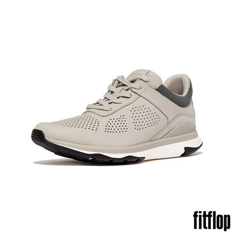 【FitFlop】VITAMIN FFX 磨砂革效能運動鞋-男(灰色/都會白)