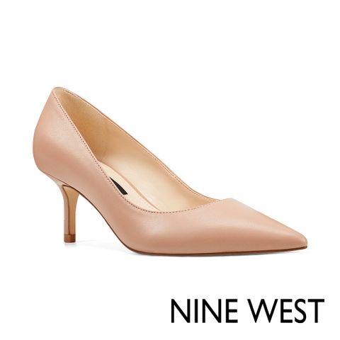 【零碼出清 剩US7.5/8/8.5/9】NINE WEST ARLENE小羊皮純色尖頭高跟鞋-杏桃色