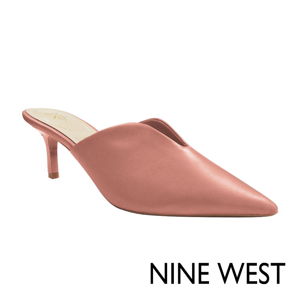 NINE WEST  KAPPS 9X9 小羊皮中跟穆勒鞋-玫瑰粉