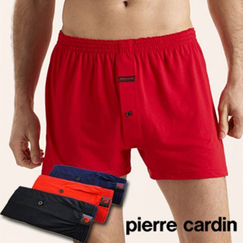 【Pierre Cardin皮爾卡登】吸濕排汗針織開襟平口褲 (有開檔)
