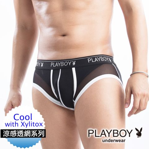 PLAYBOY 立體魔術激透低腰三角褲(黑)