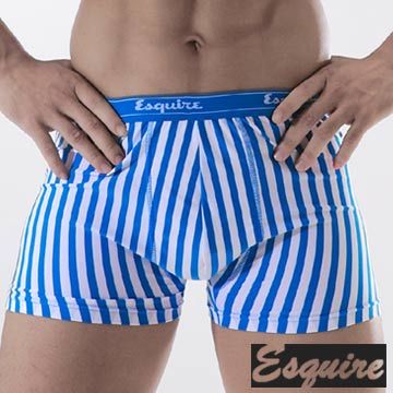 【Esquire】銀纖維男性條紋平口內褲(藍/紅色六件組)