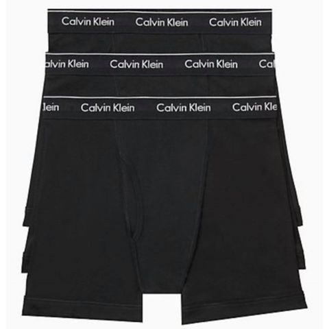Calvin Klein COTTON 短版四角男內褲 透氣棉質 黑色 3件一組