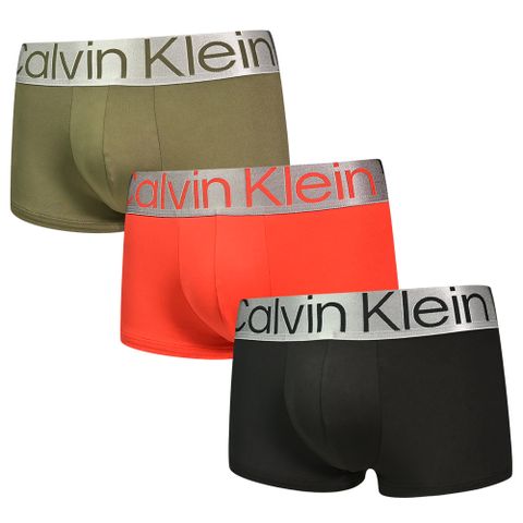 Calvin Klein Reconsidered Steel 絲質寬腰帶合身四角/平口褲 CK內褲(軍綠、紅、黑)