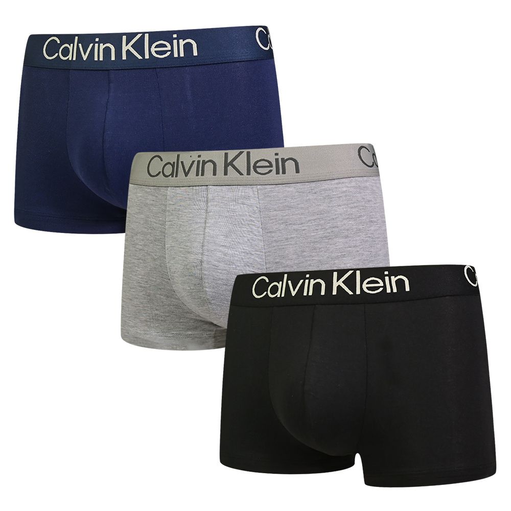 Calvin Klein  Ultra-Soft Modern 極柔系列 棉質短版四角/平口 CK內褲(黑深藍灰 三入組)
