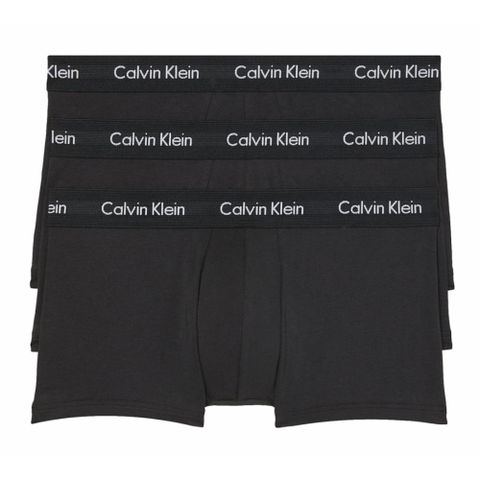 【 Calvin Klein 凱文克萊 】 短版 COTTON 四角男內褲 透氣棉質 黑色5件一組