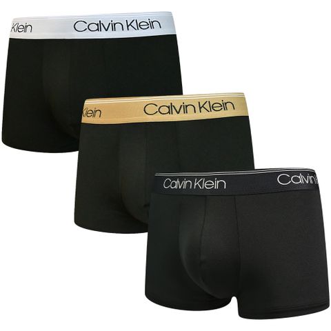 Calvin Klein Micro Stretch 男內褲 絲質速乾短版合身四角褲/CK內褲-黑色、金色、灰色 三入組