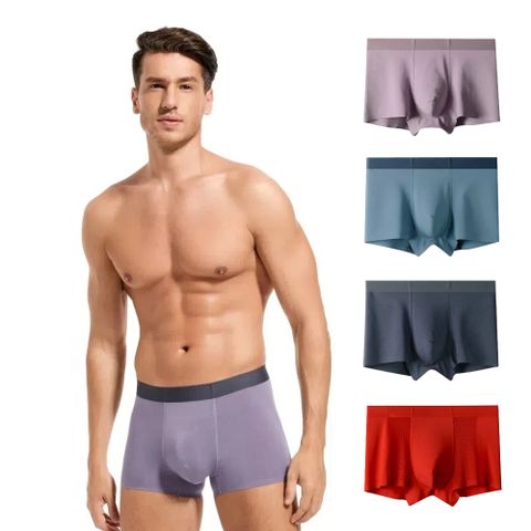 【A&R】60支長絨棉 無痕蠶絲四角內褲 3件組 大尺碼