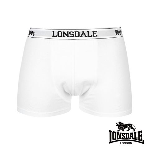 LONSDALE 英國小獅-英式極簡風-高彈性平口褲(2入)-白色 LT422011