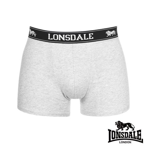 LONSDALE 英國小獅-英式極簡風-高彈性平口褲(2入)-灰色 LT422011