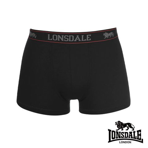 LONSDALE 英國小獅-英式極簡風-高彈性平口褲(2入)-黑色 LT422011