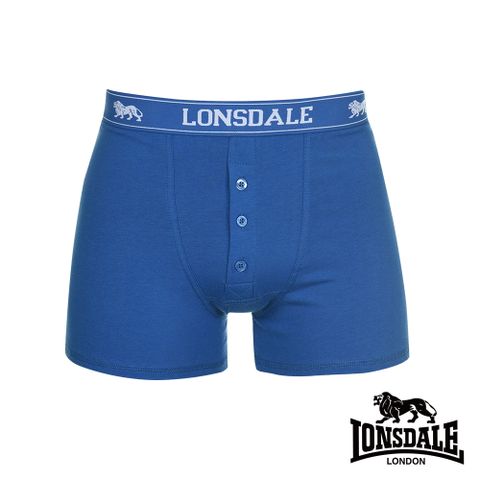 LONSDALE 英國小獅 -英倫紳士-鈕扣平口褲(2入)-淺藍色-LT422013