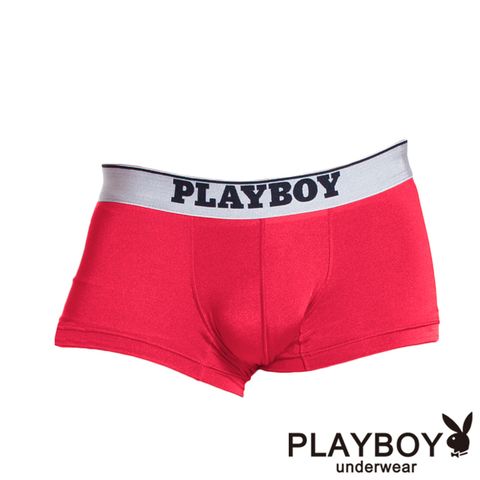 PLAYBOY 舒柔立體四角褲(紅)