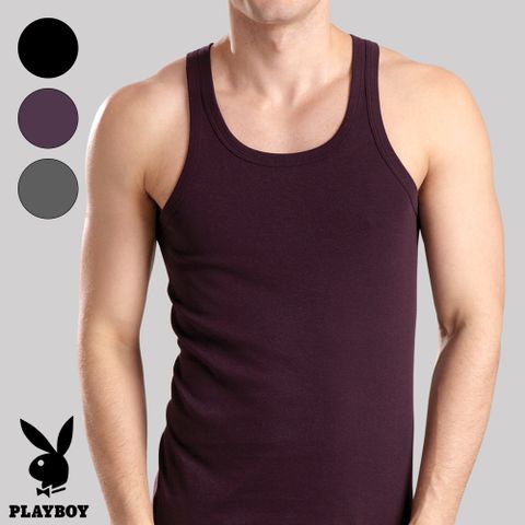 【PLAYBOY】棉感透氣舒爽羅紋背心-C528PB
