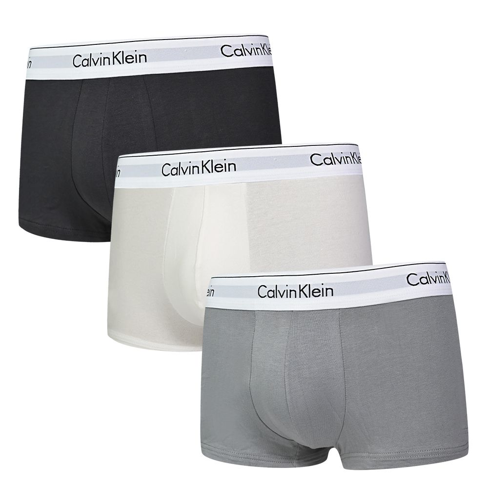 Calvin Klein  三入組 Modern 棉質彈性舒適 四角褲/平口褲/CK內褲(黑、灰、白)