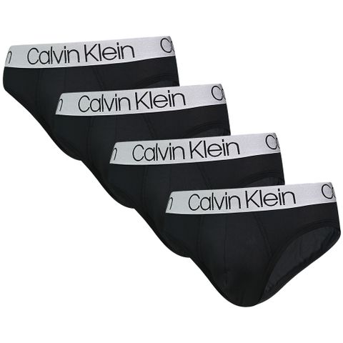 Calvin Klein Microfiber 男內褲 柔滑輕盈合身三角褲/CK內褲-黑色 四入組