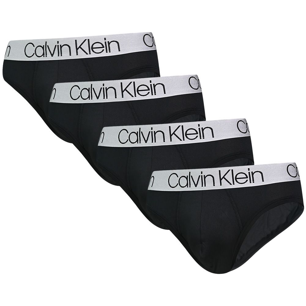 Calvin Klein Microfiber 男內褲 柔滑輕盈合身三角褲/CK內褲-黑色 四入組