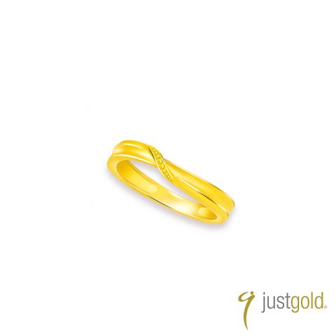 Just Gold 鎮金店 予愛.彼此一生 黃金對戒(窄版-女戒)