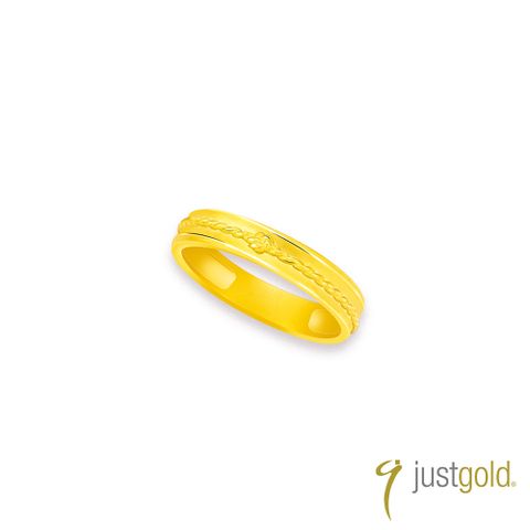 Just Gold 鎮金店 予愛.結緣 黃金對戒(窄版-女戒)