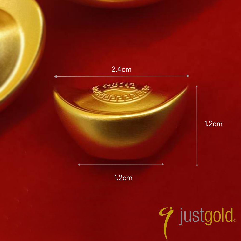  【Just Gold 鎮金店】古法金 財聚黃金元寶 10克(小1)