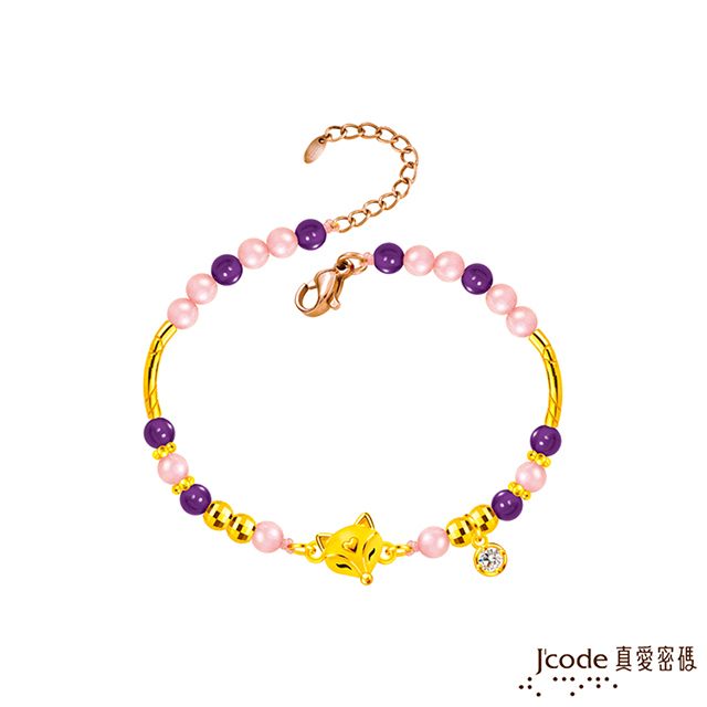 Jcode 真愛密碼 Jcode金飾  人緣財狐仙寶石硬金手鍊