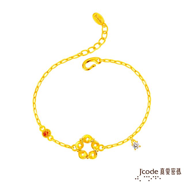 Jcode 真愛密碼 Jcode金飾 五錢花黃金手鍊