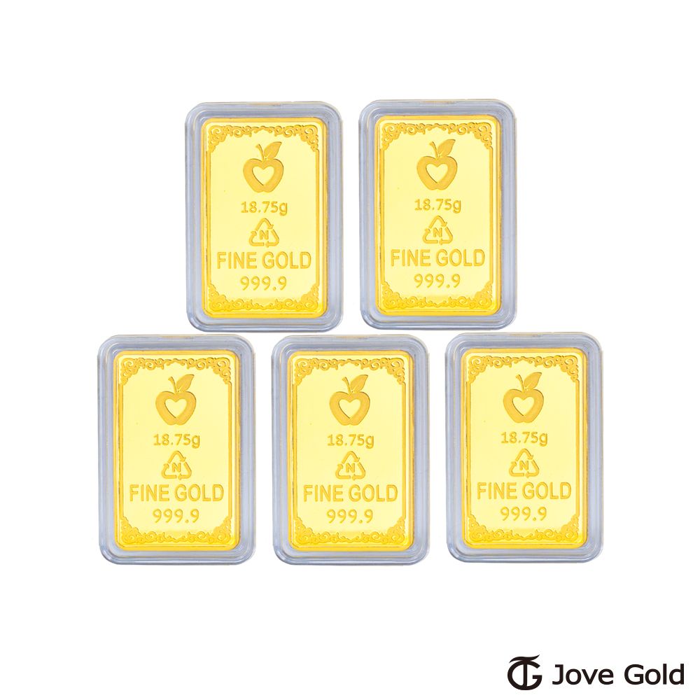 Jove gold  漾金飾 守護平安黃金條塊 - 伍台錢*5共25台錢