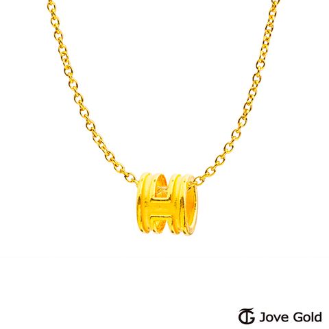 JoveGold漾金飾 流行本色硬金墜子-小 送項鍊