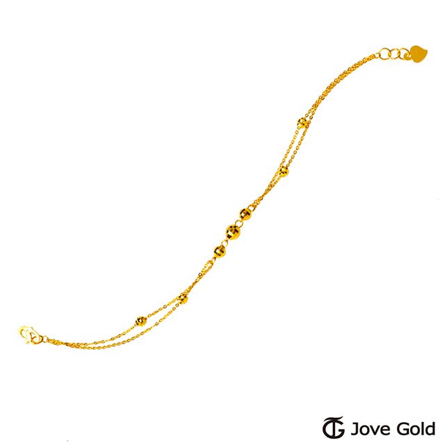 Jove gold 漾金飾 閃閃動人黃金手鍊-雙鍊款