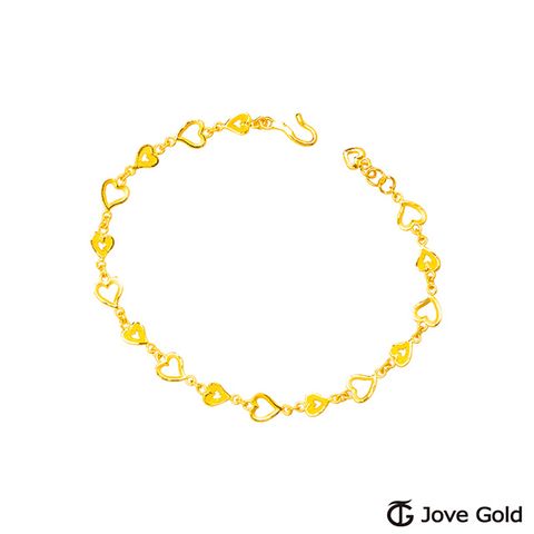 JoveGold漾金飾 愛的模樣黃金手鍊-雙面設計