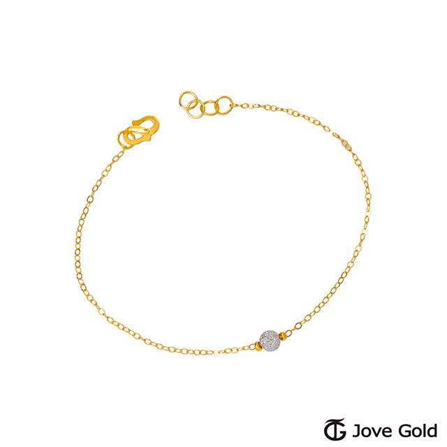 Jove gold JoveGold 簡單黃金手鍊-亮麗白