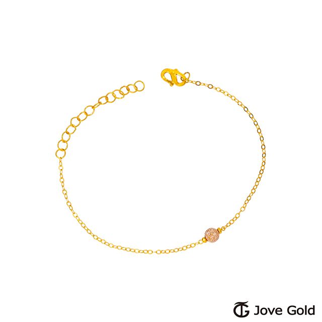 Jove gold JoveGold 簡單黃金手鍊-玫瑰色