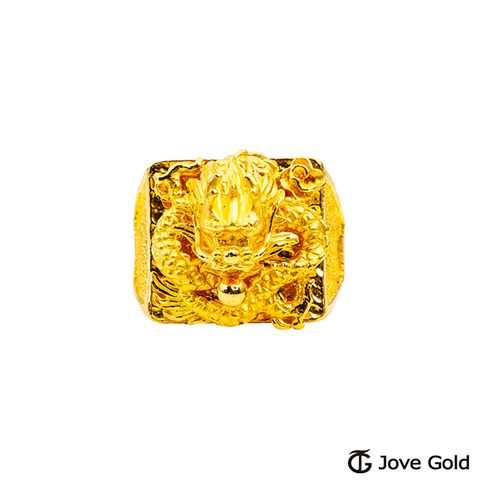 Jove gold JoveGold漾金飾 雲龍現身寬版黃金男戒指