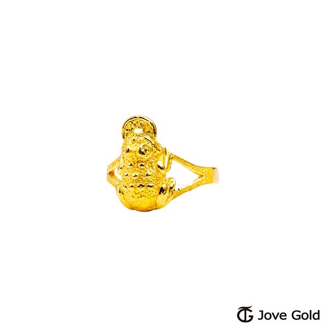 Jove gold JoveGold漾金飾 金運蟾黃金戒指-小