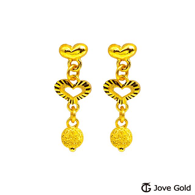 Jove gold JoveGold漾金飾 完美情人黃金耳環