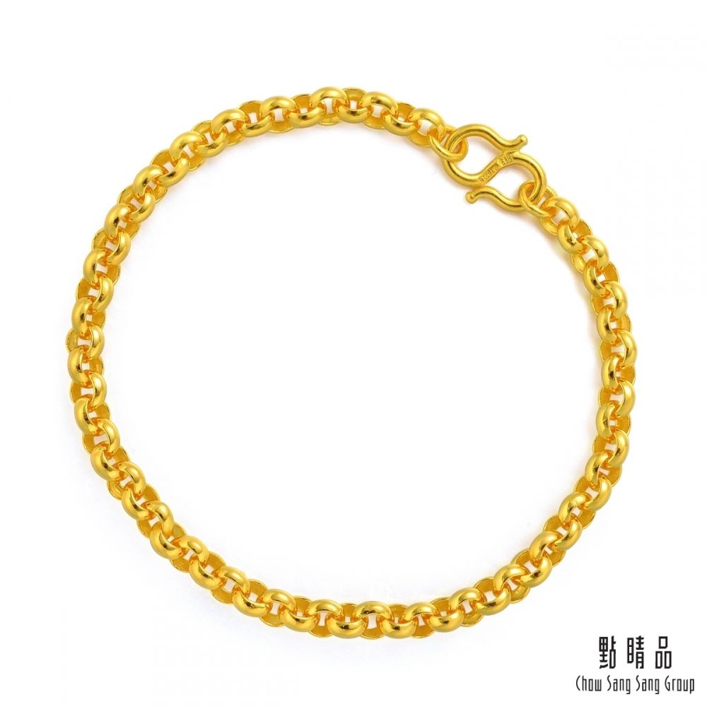 Chow Sang Sang Group 點睛品  機織素鍊 黃金手鍊_計價黃金(17公分)