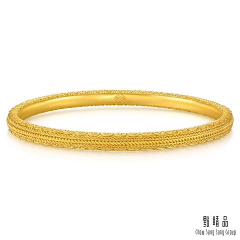 點睛品 編織禾穗 黃金手鐲_計價黃金(07)